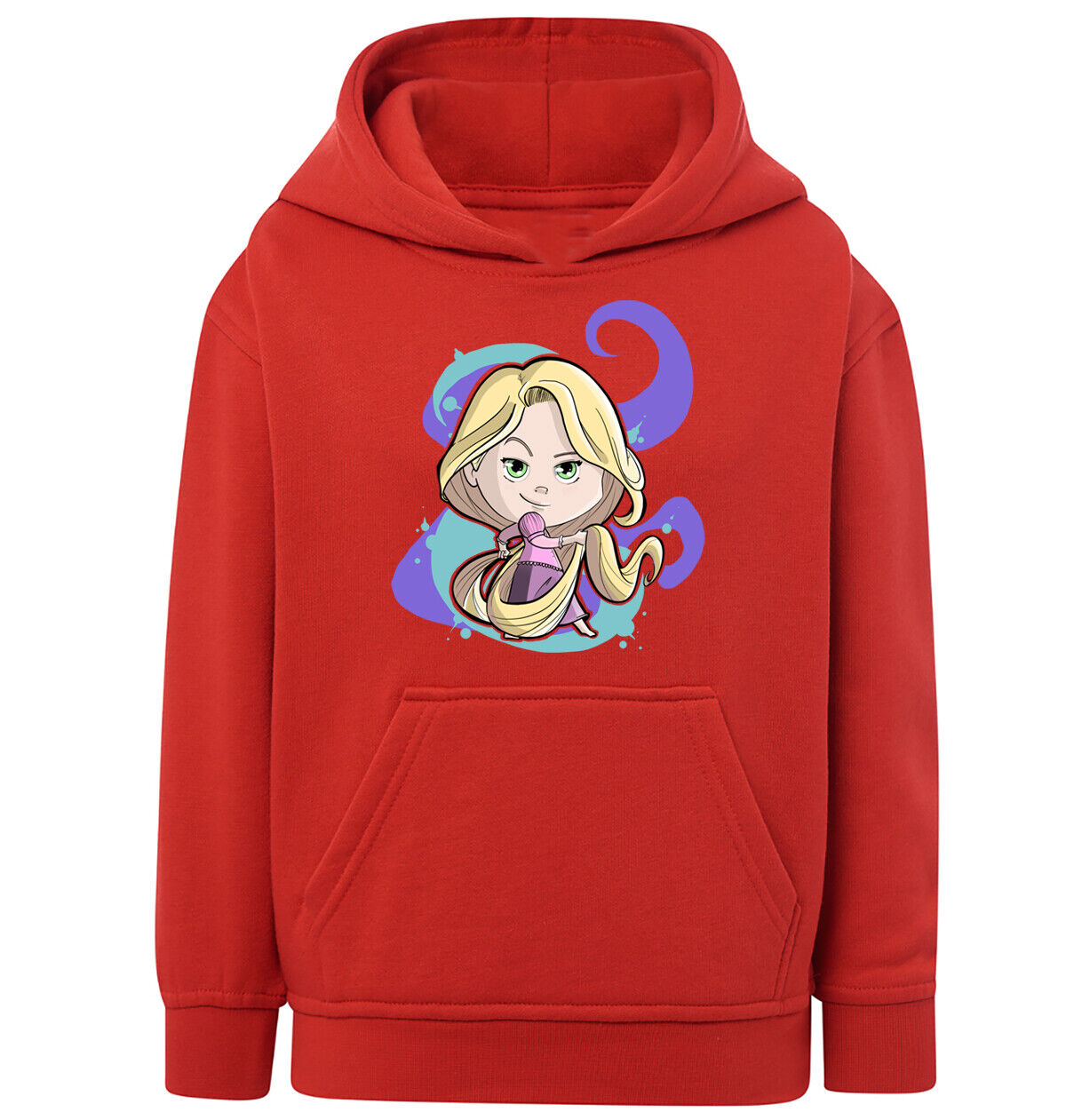 Felpa Bambino con cappuccio Rapunzel anime manga fan art scegli la tua