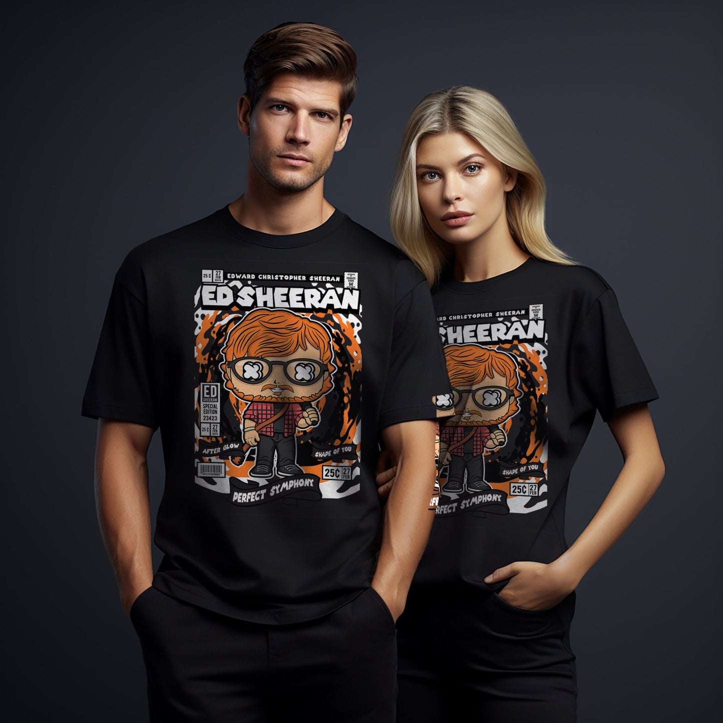 T-Shirt maglietta FanArt Ed Sheeran Anime Manga Videogames Film SerieTV Music