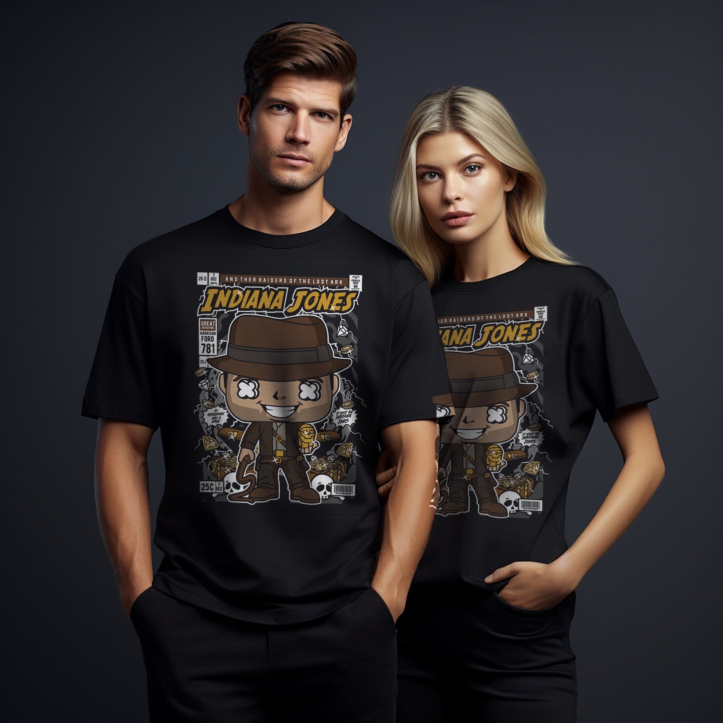 T-Shirt maglietta FanArt Indiana Jones Manga Videogames Film SerieTV Music