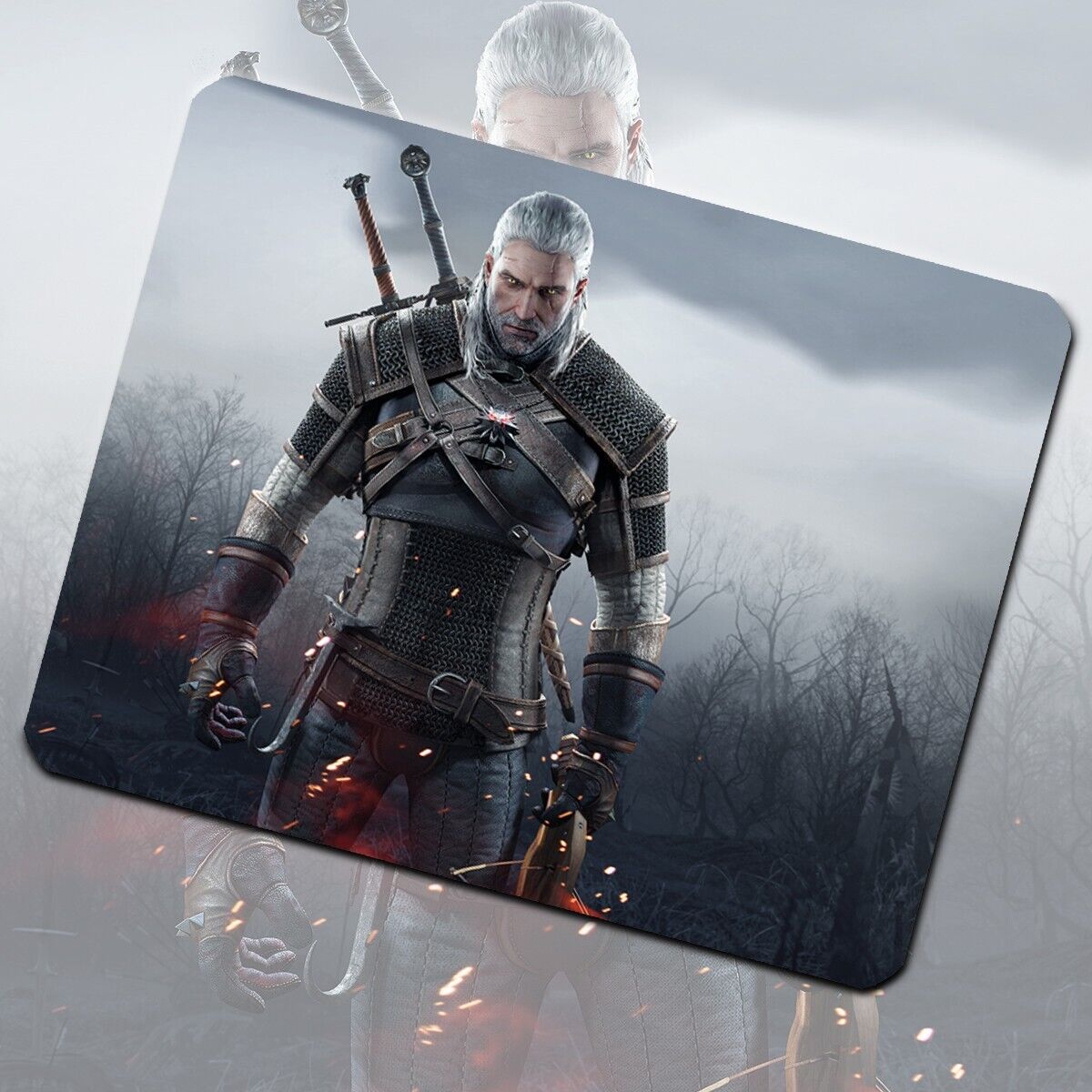 Mouse Pad Fan Art " Geralt The Witcher '" Anime Manga Videogames Movies