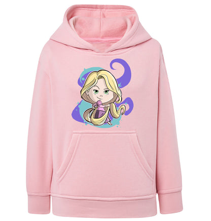 Felpa Bambino con cappuccio Rapunzel anime manga fan art scegli la tua