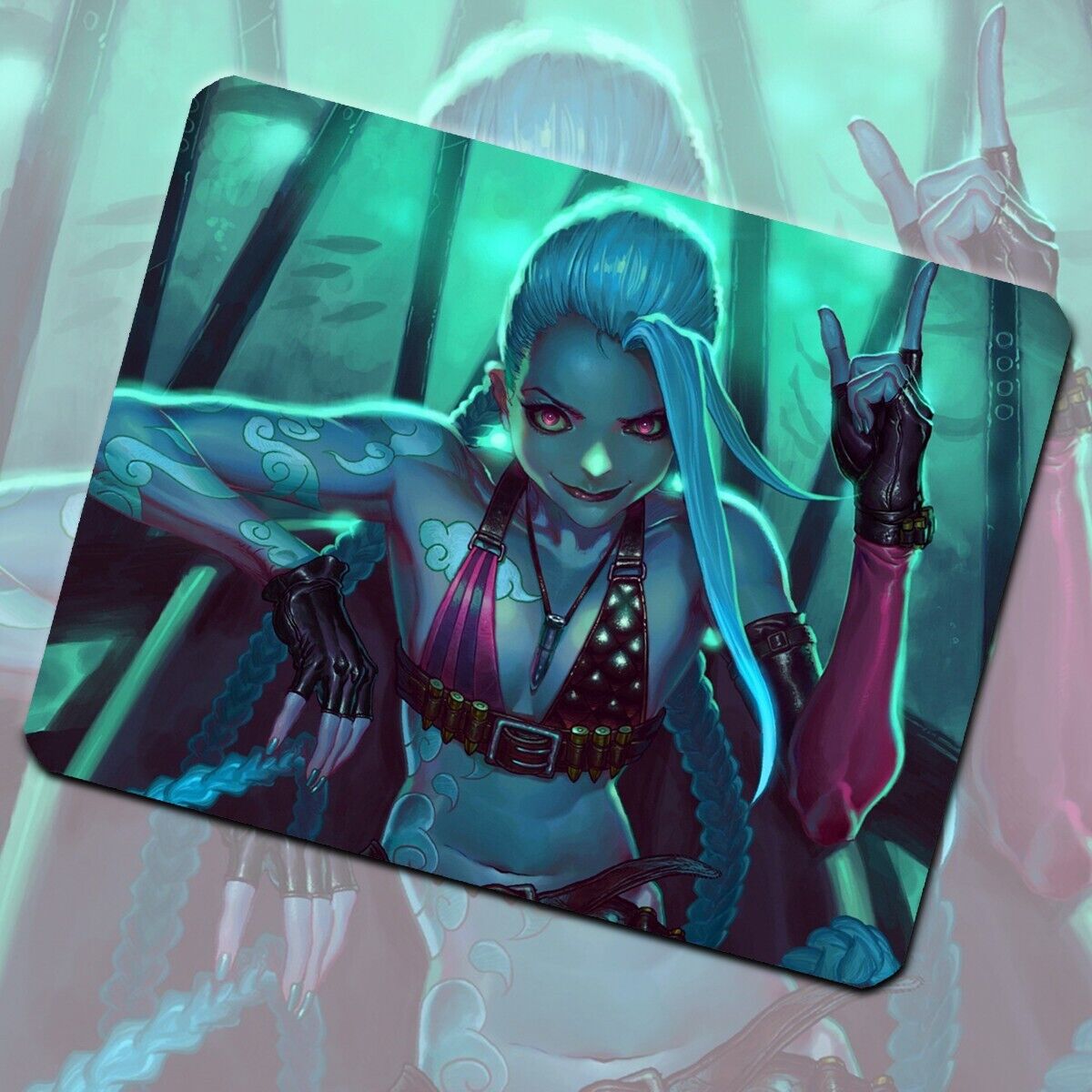 Mouse Pad Fan Art " Jinx League of Legends '" Anime Manga Videogames Movies