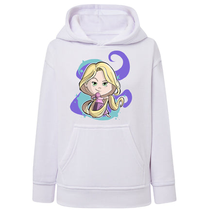 Felpa Bambino con cappuccio Rapunzel anime manga fan art scegli la tua