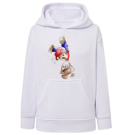 Felpa Bambino con cappuccio Super Mario anime manga fan art scegli la tua