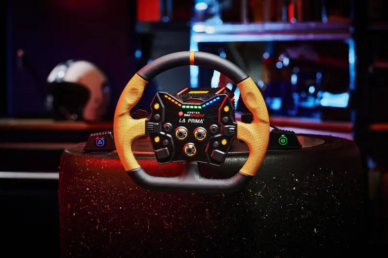 Asetek SimSports chiuso D cerchio in pelle arancione