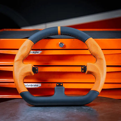Asetek SimSports chiuso D cerchio in pelle arancione