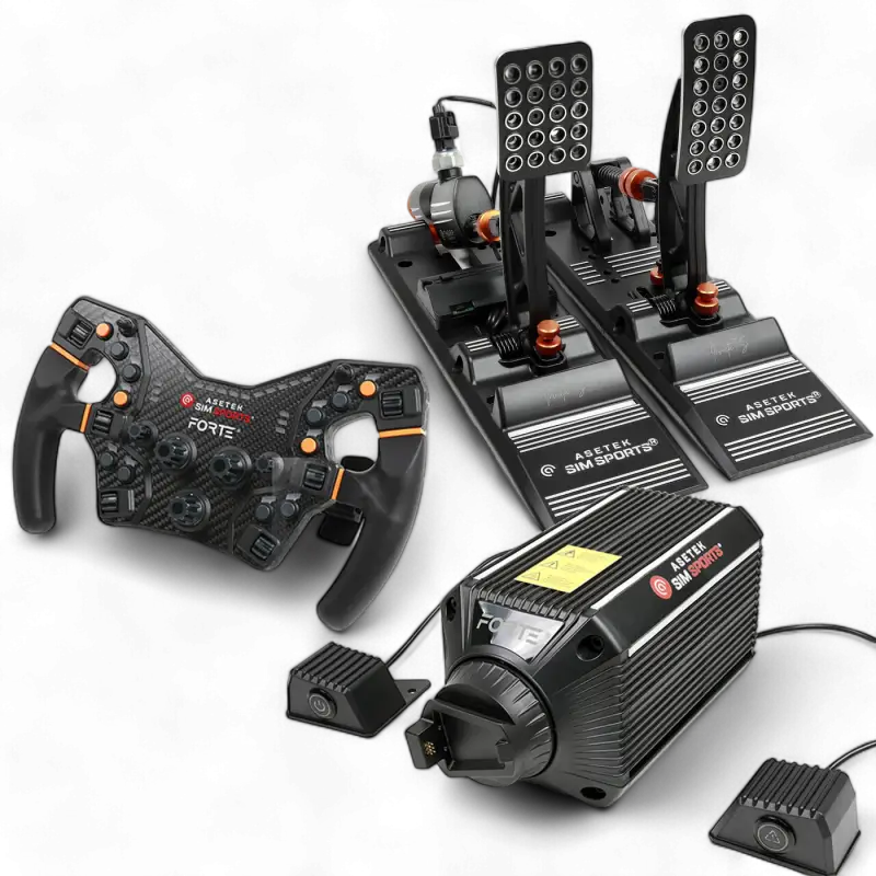 Pacchetto pedali Asetek SimSports Forte 18nm Iinvicta serie S