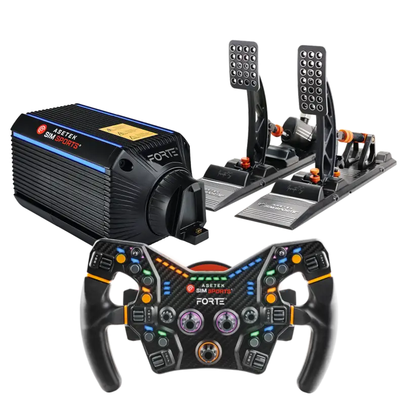 Pacchetto pedali Asetek SimSports Forte 18nm Iinvicta serie S