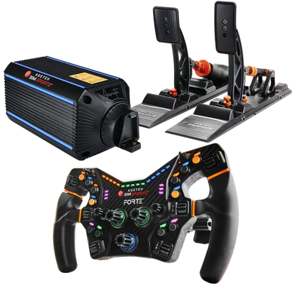 Asetek SimSports Invicta 27Nm Passo diretto + ruota Forte e pedali serie S Bundle