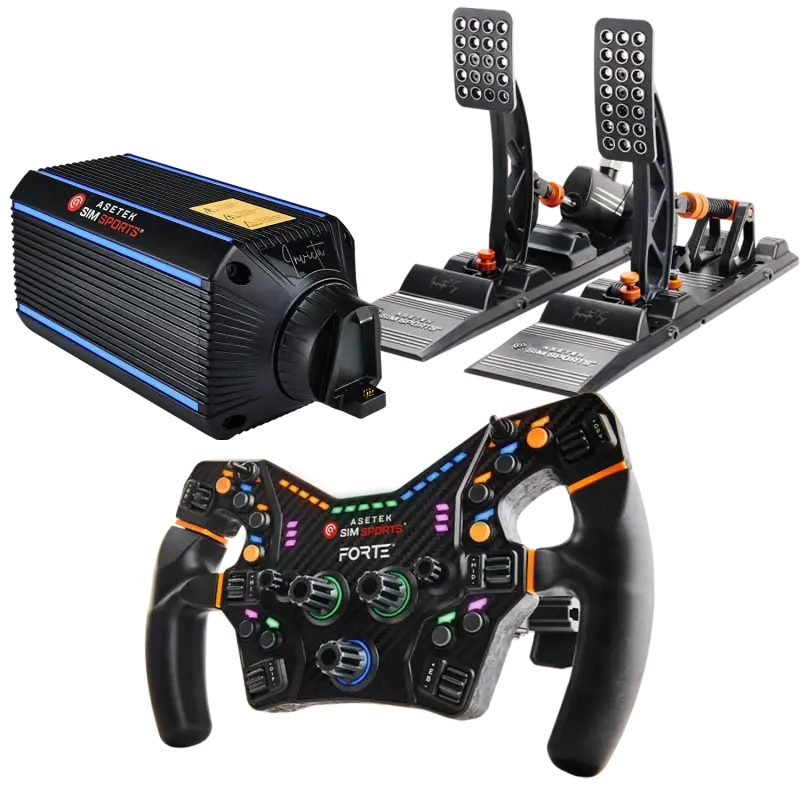 Asetek SimSports Invicta 27Nm Passo + ruota Forte e pedali Invicta S Bundle
