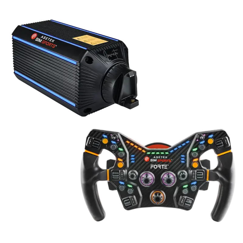 Asetek SimSports Invicta Wheelbase (27nm) + Forte Formula Wheel