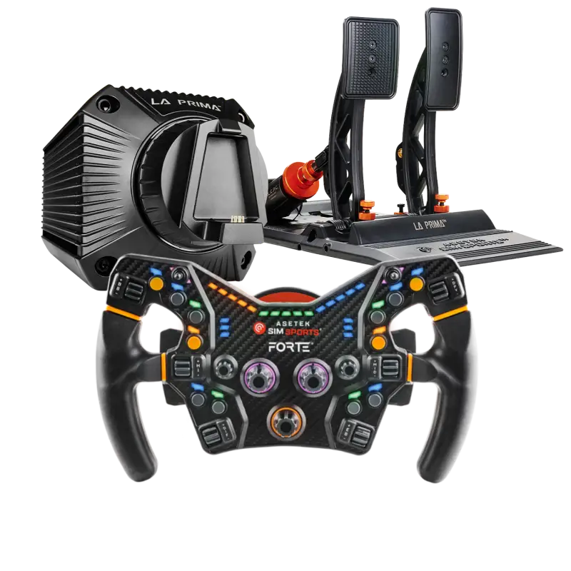 Asetek SimSports La Prima + Forte Formula Wheel & La Prima Pedals Bundle