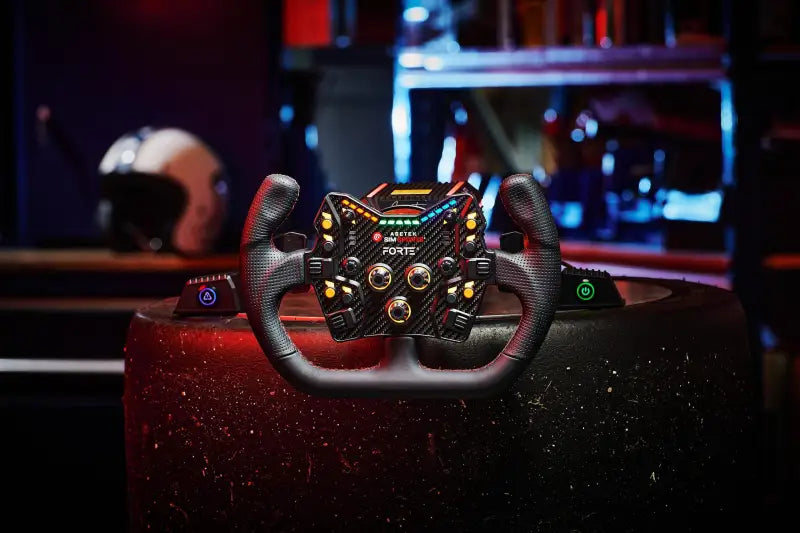 Asetek SimSports Open D Cerchio in pelle nera