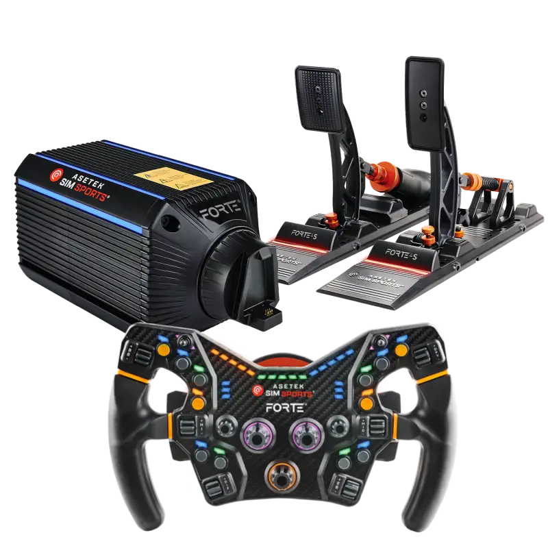Asetek SimSports® Forte™ 18Nm e Pedali Forte Serie S Bundle