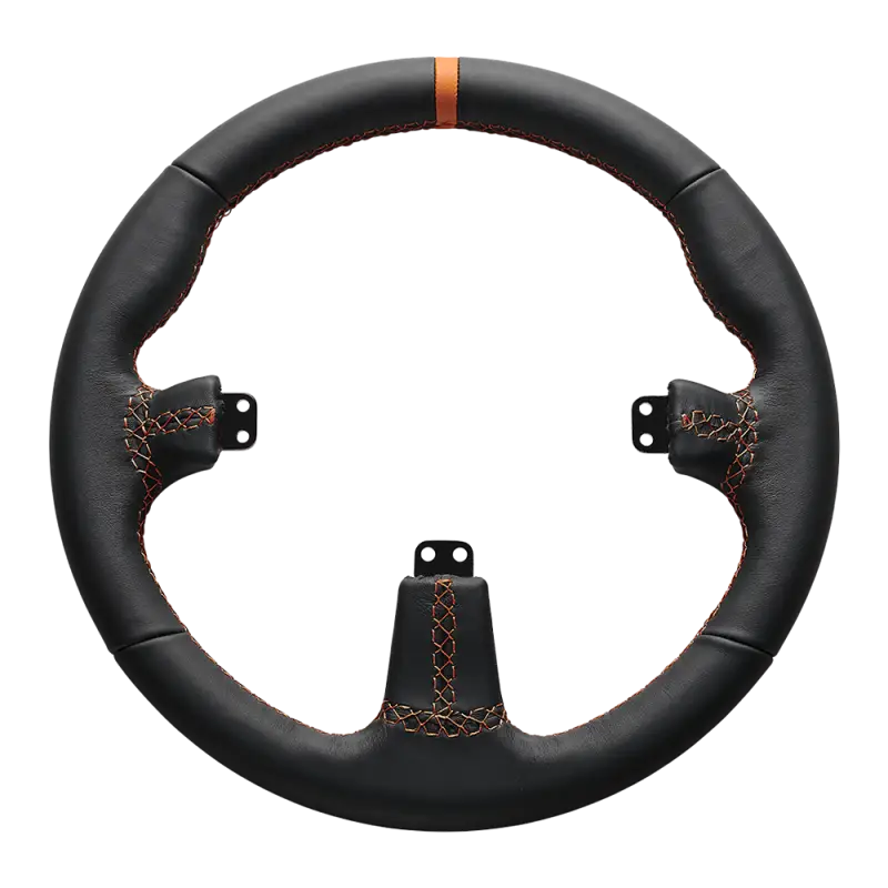 Asetek SimSports Cerchio volante rotondo in pelle nera