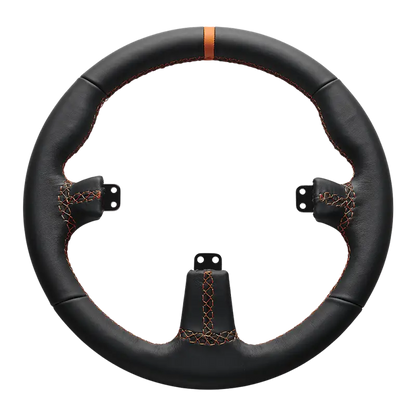 Asetek SimSports Cerchio volante rotondo in pelle nera
