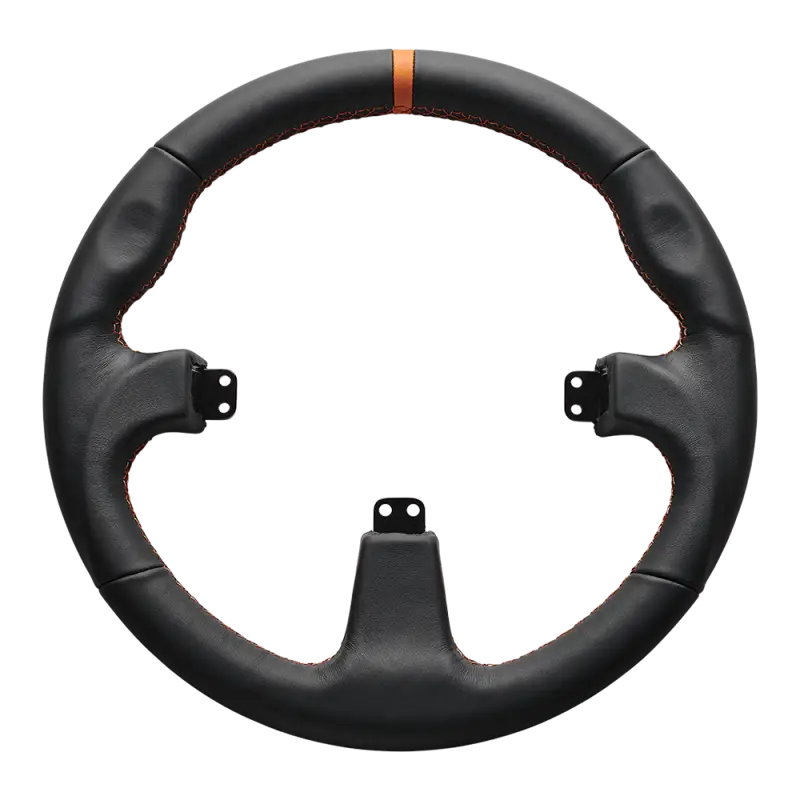 Asetek SimSports Cerchio volante rotondo in pelle nera