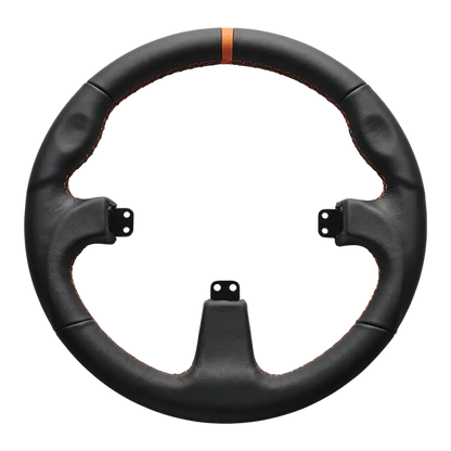Asetek SimSports Cerchio volante rotondo in pelle nera