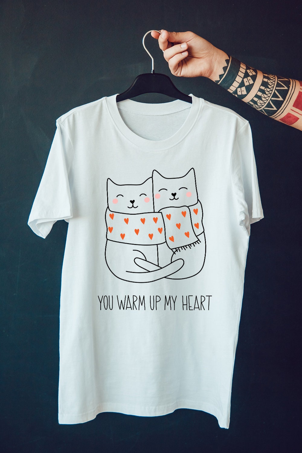 T-Shirt maglietta gatto gattini amanti dei gatti animali regalo carino cat warm