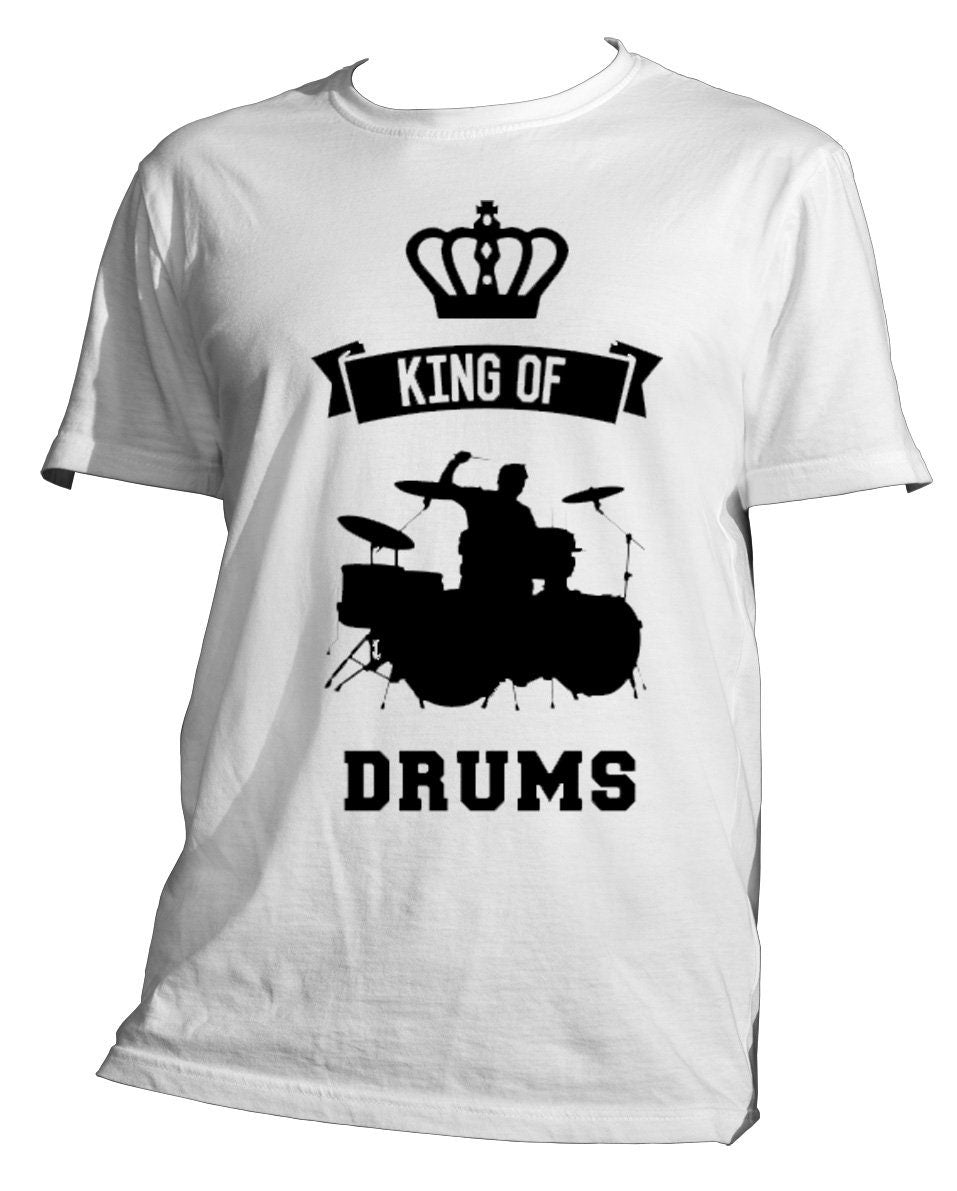 T-Shirt maglietta batterista "king of drums" regalo divertente
