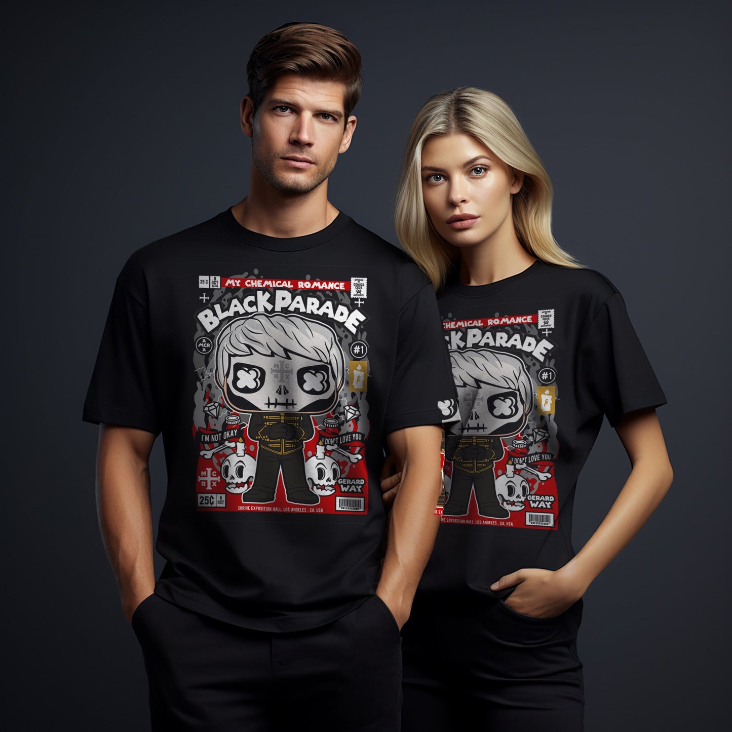 T-Shirt maglietta FanArt Black Parade Anime Manga Videogames Film SerieTV
