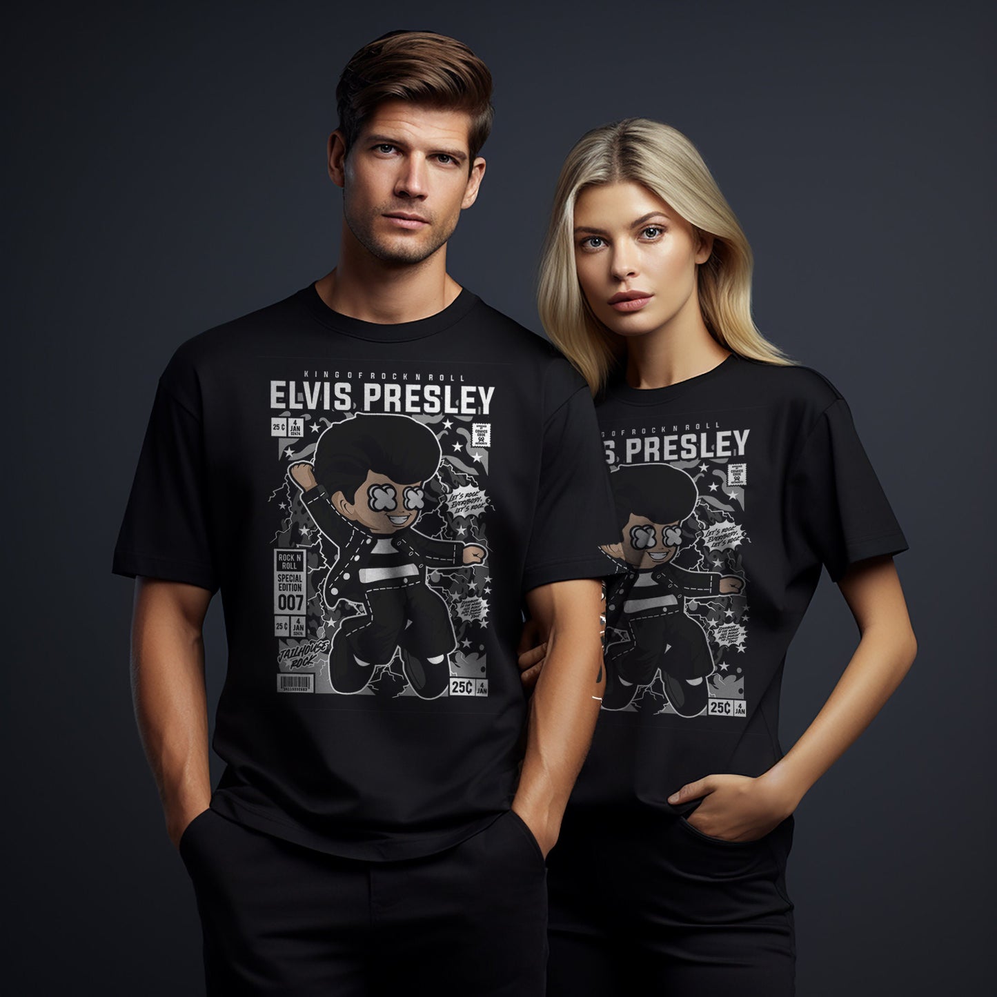 T-Shirt maglietta FanArt Elvis Anime Manga Videogames Film SerieTV Music