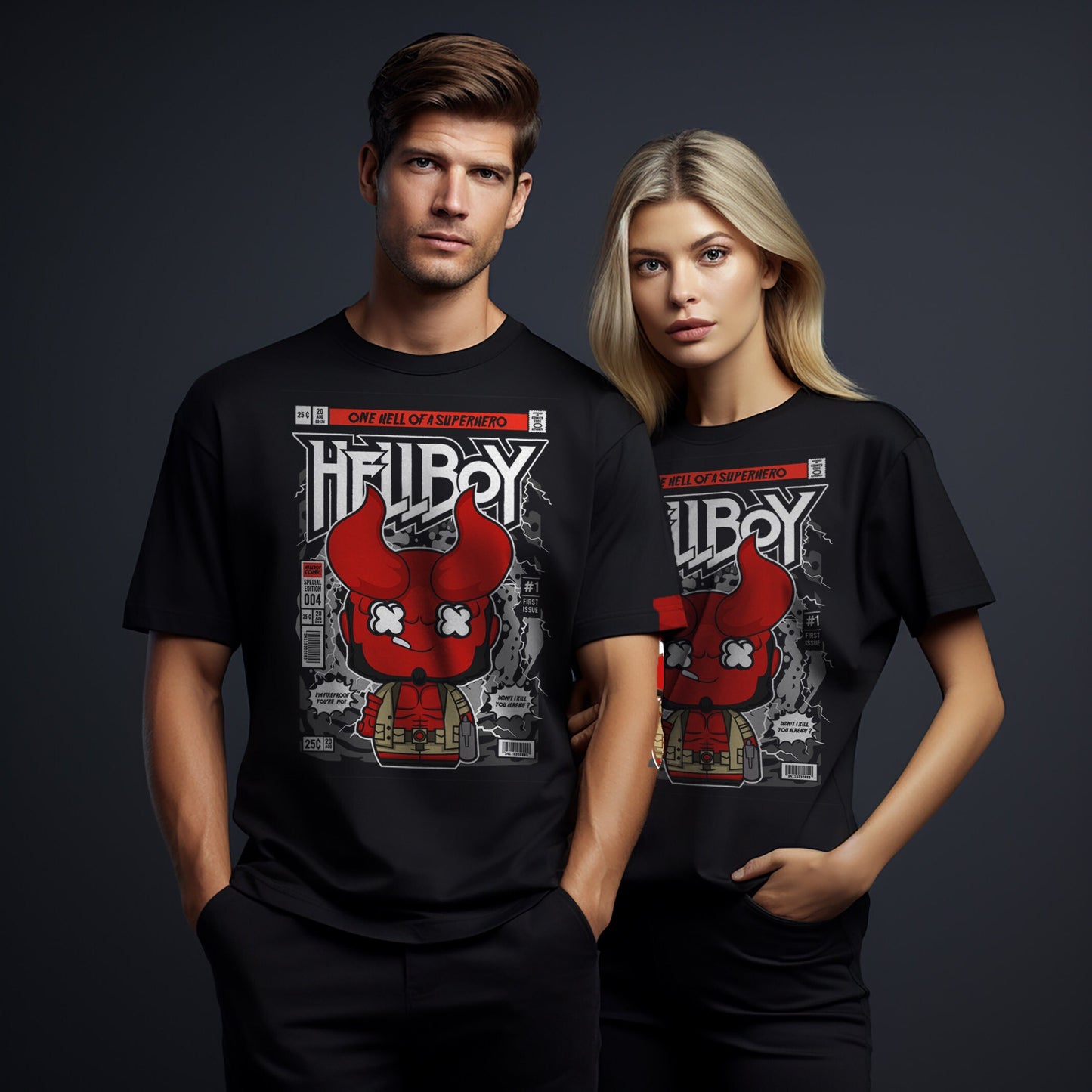 T-Shirt maglietta FanArt Hellboy Manga Videogames Film SerieTV Music