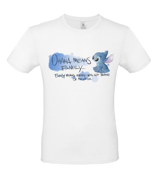 T-Shirt fan art Stitch Ohana Means Family illustrazione by didibi illustrazioni