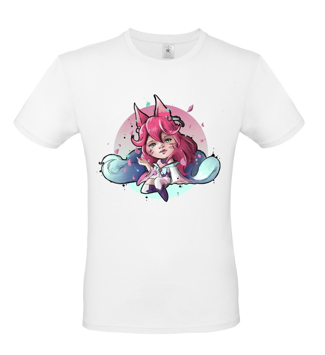 T-Shirt fan art Ahri League of Legends illustrazione by didibi illustrazioni